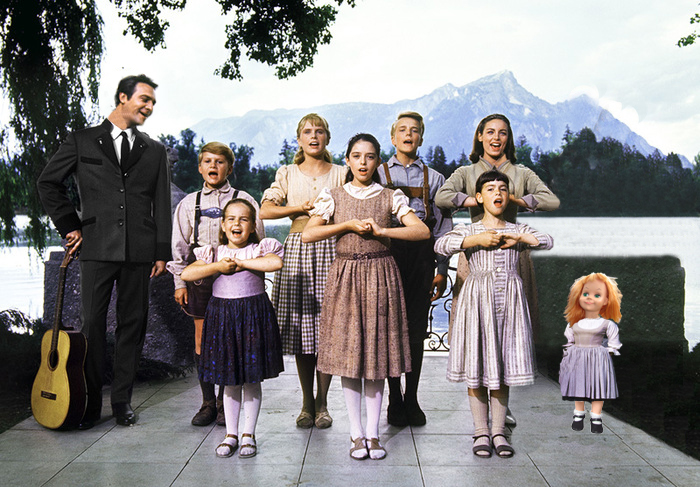 My screen test outside on the patio with the rest of the cast of The Sound of Music.